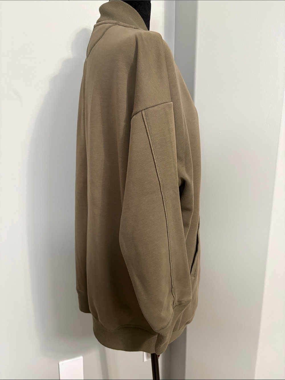 Olive Open-Front Women’s Cardigan Sweater - Picture 4 of 5